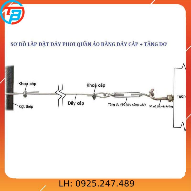 Combo dây phơi cáp lụa bọc nhựa 5mm