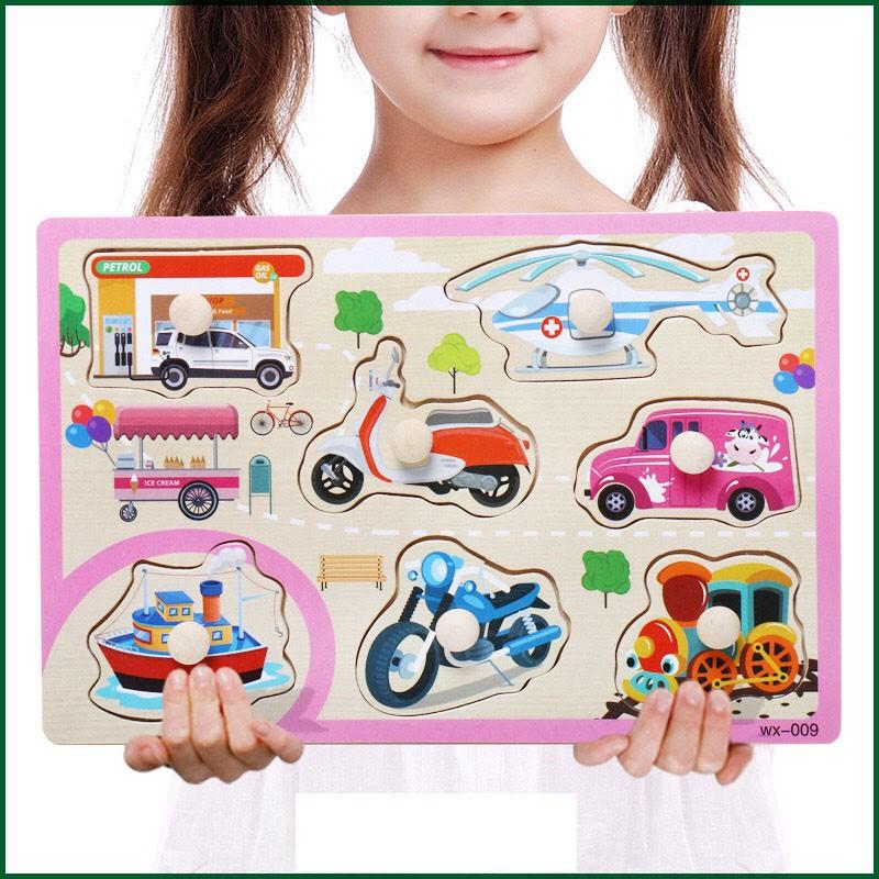 Bảng Ghép Hình Có Núm Phát Triển Tư Duy Cho Trẻ 15x20cm