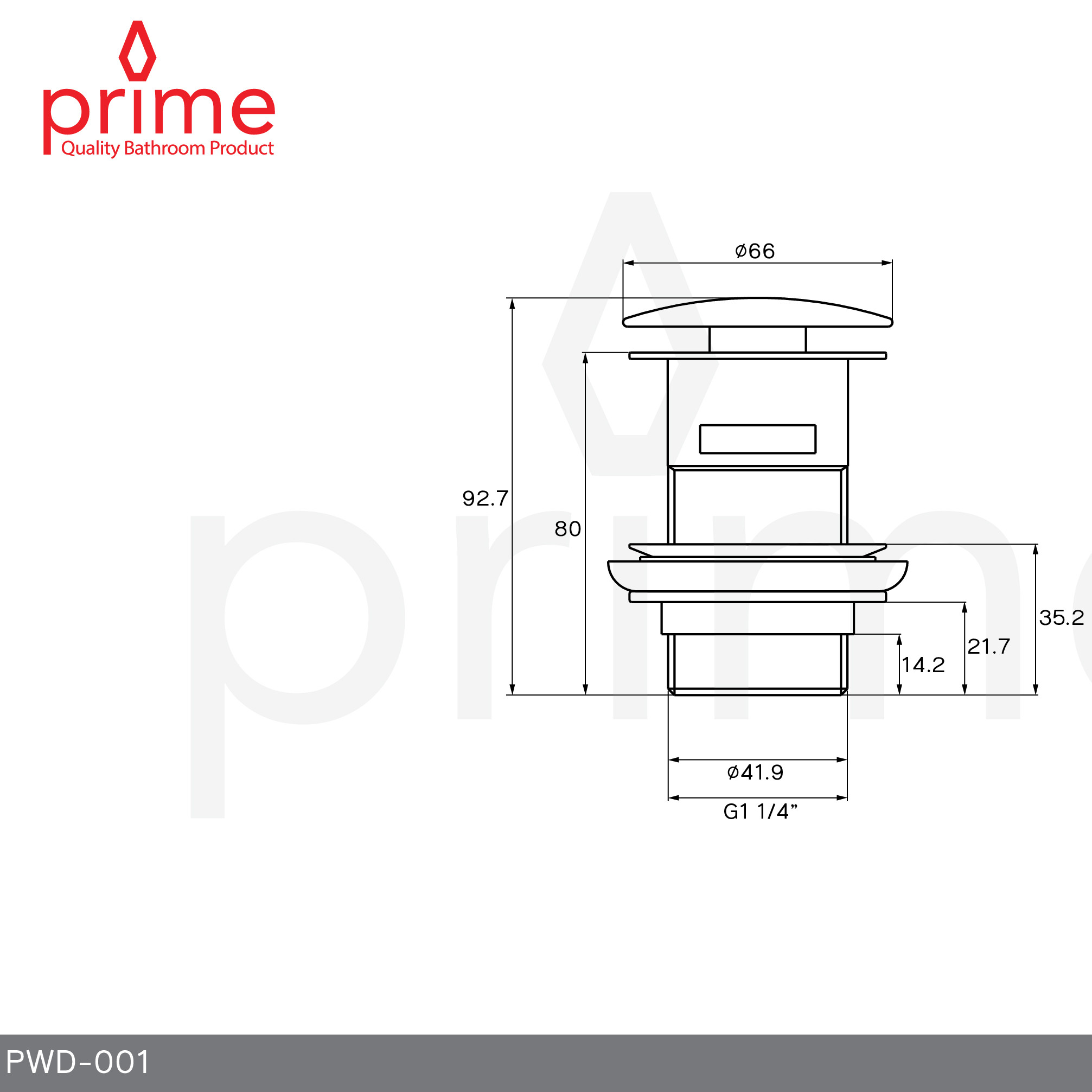 PWD-001 Nút Thoát chậu rửa inox Prime [WS] (Sản xuất tại ThaiLand 100% )