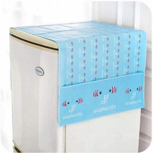 Tấm phủ tủ lạnh, máy giặt, lò vi sóng in hình dễ thương, bảo vệ tủ chống bụi bẩn, chống thấm nước có túi bên hông đựng đồ tiện lợi - giao mẫu ngẫu nhiên - GDHN Loại Tốt