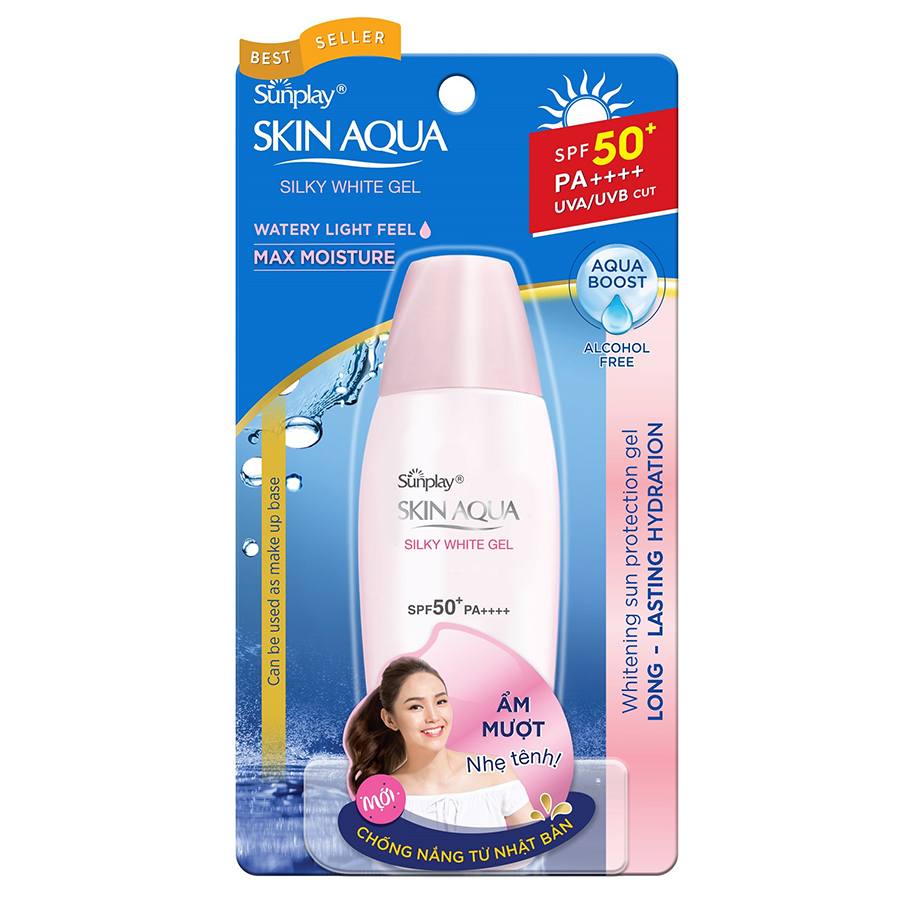 Gel Chống Nắng Dưỡng Da Trắng Mượt Sunplay Skin Aqua Silky White Gel SPF50, PA++++ (70g)