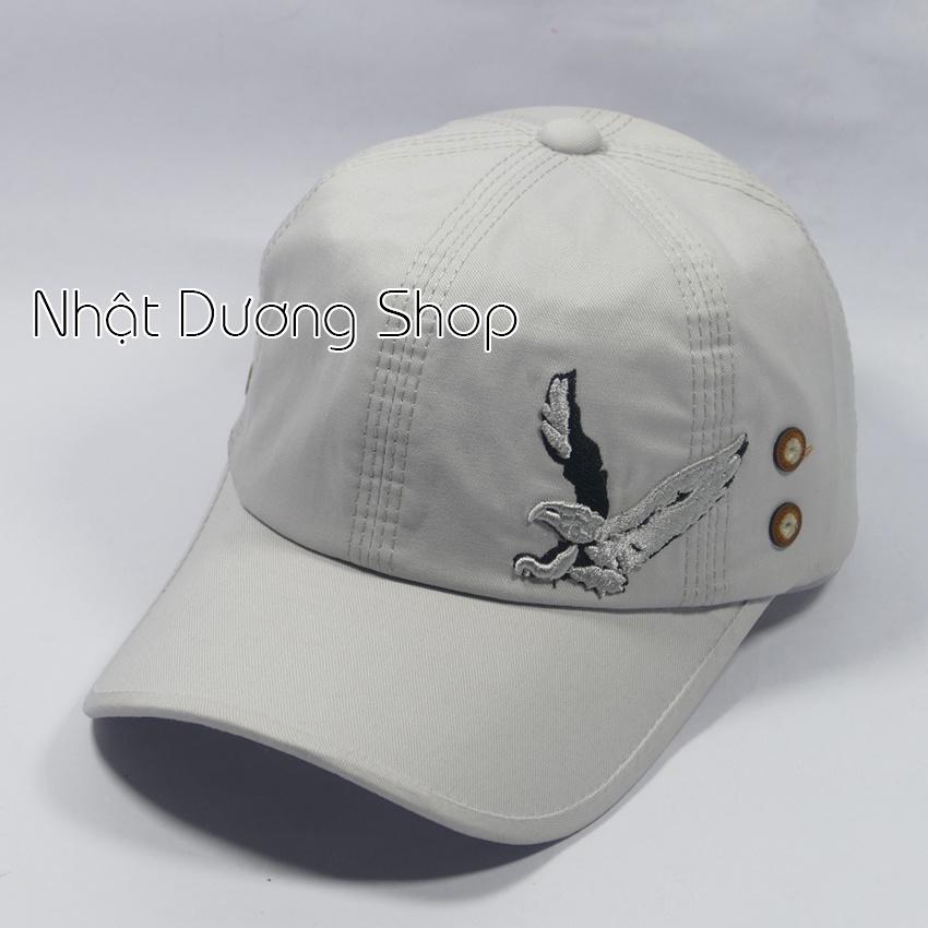Nón kết kaki thêu dại bàng cao câp- Chất liệu kaki thích hợp cho tín đồ tuổi teen mê nón xịn.