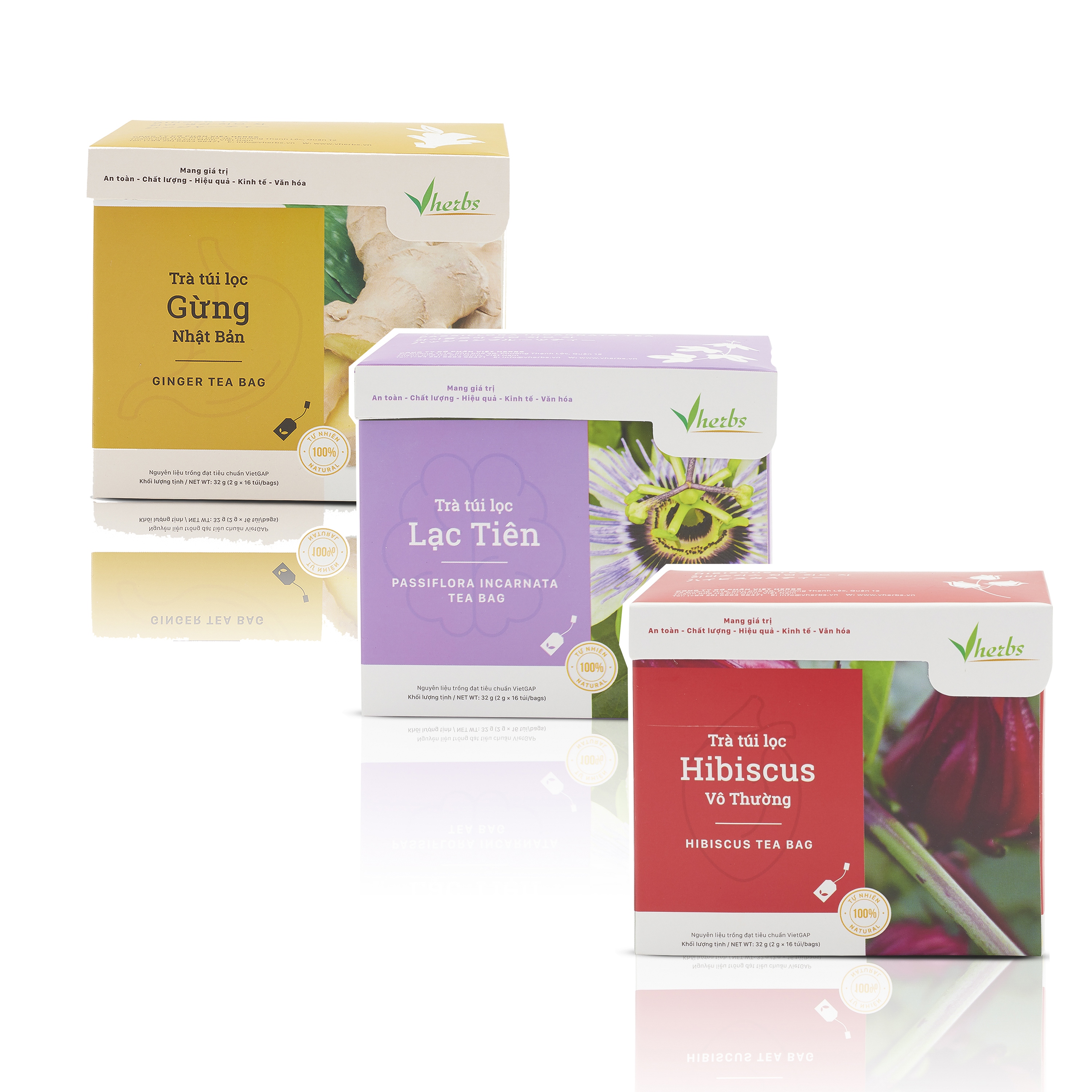 BỘ 3 TRÀ GỪNG NHẬT BẢN, TRÀ LẠC TIÊN, TRÀ HIBISCUS VÔ THƯỜNG