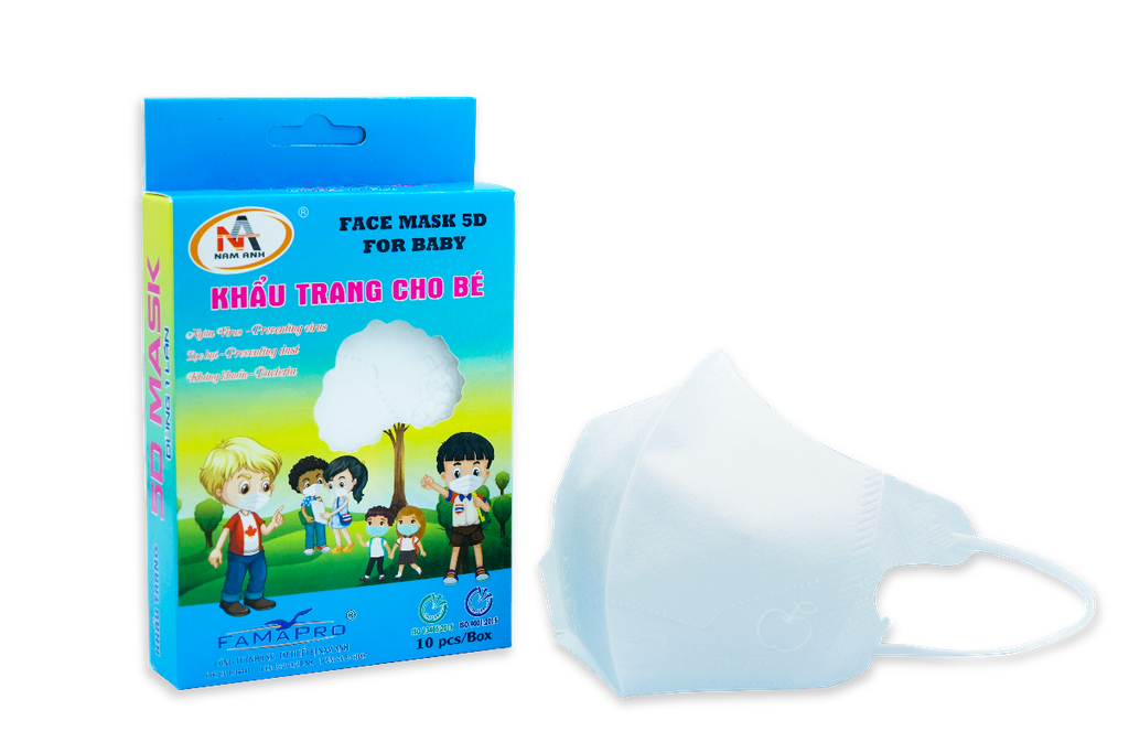 Khẩu Trang Y Tế Cao Cấp Trẻ Em FAMAPRO 5D Mask - 3 Lớp Kháng Khuẩn / 99% Lọc Khuẩn, Bụi, Virus Tốt Nhất / Trẻ Em -