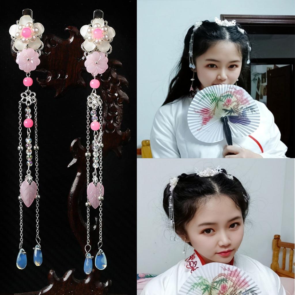 3x Vintage Hoa Đính Hạt Tua Rua Nếp Tóc Kẹp Tóc Bước Lắc Bộ Trang Sức