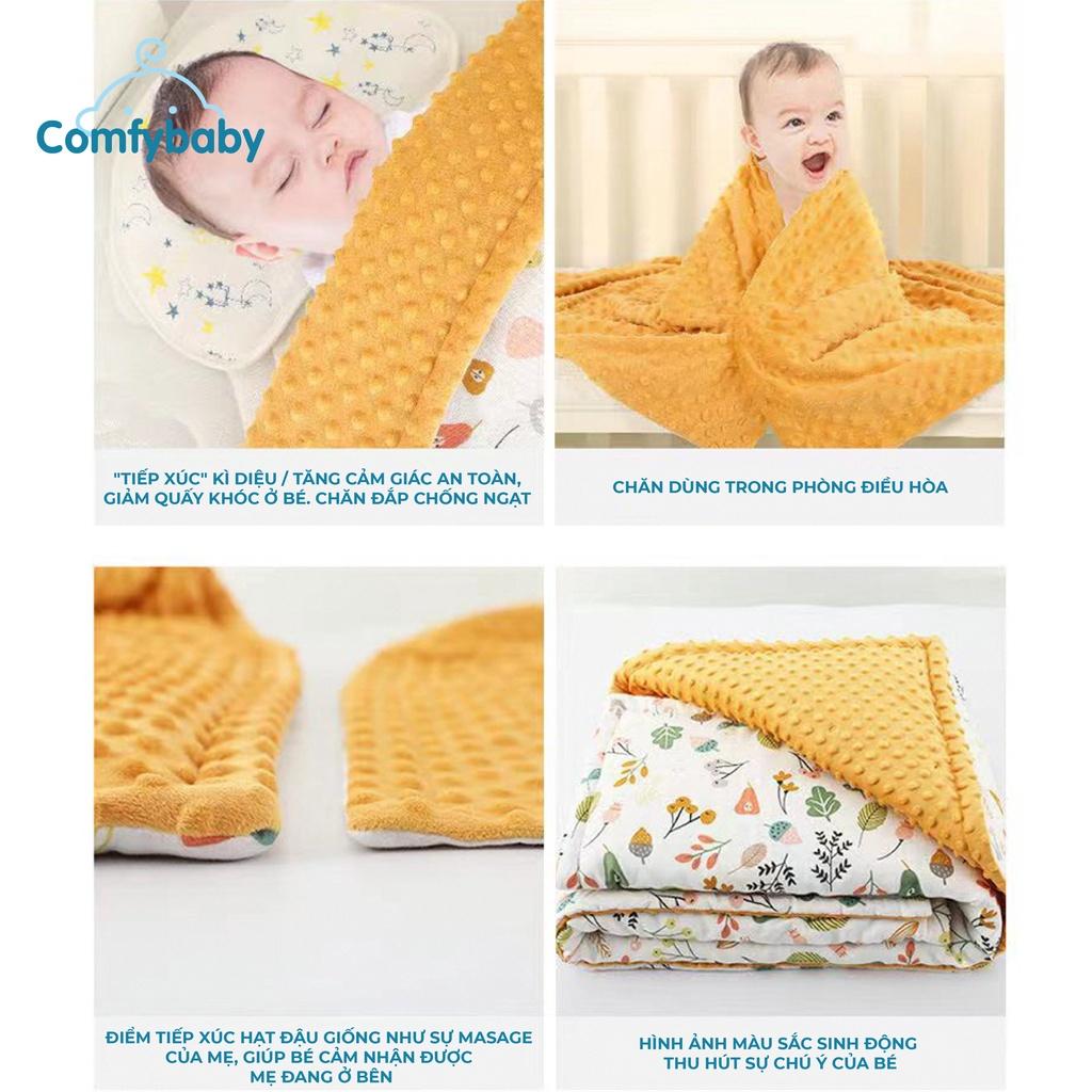 Chăn cho bé 2 lớp lông tuyết - muslin mềm mịn, mỏng nhẹ Comfybaby CHAN015