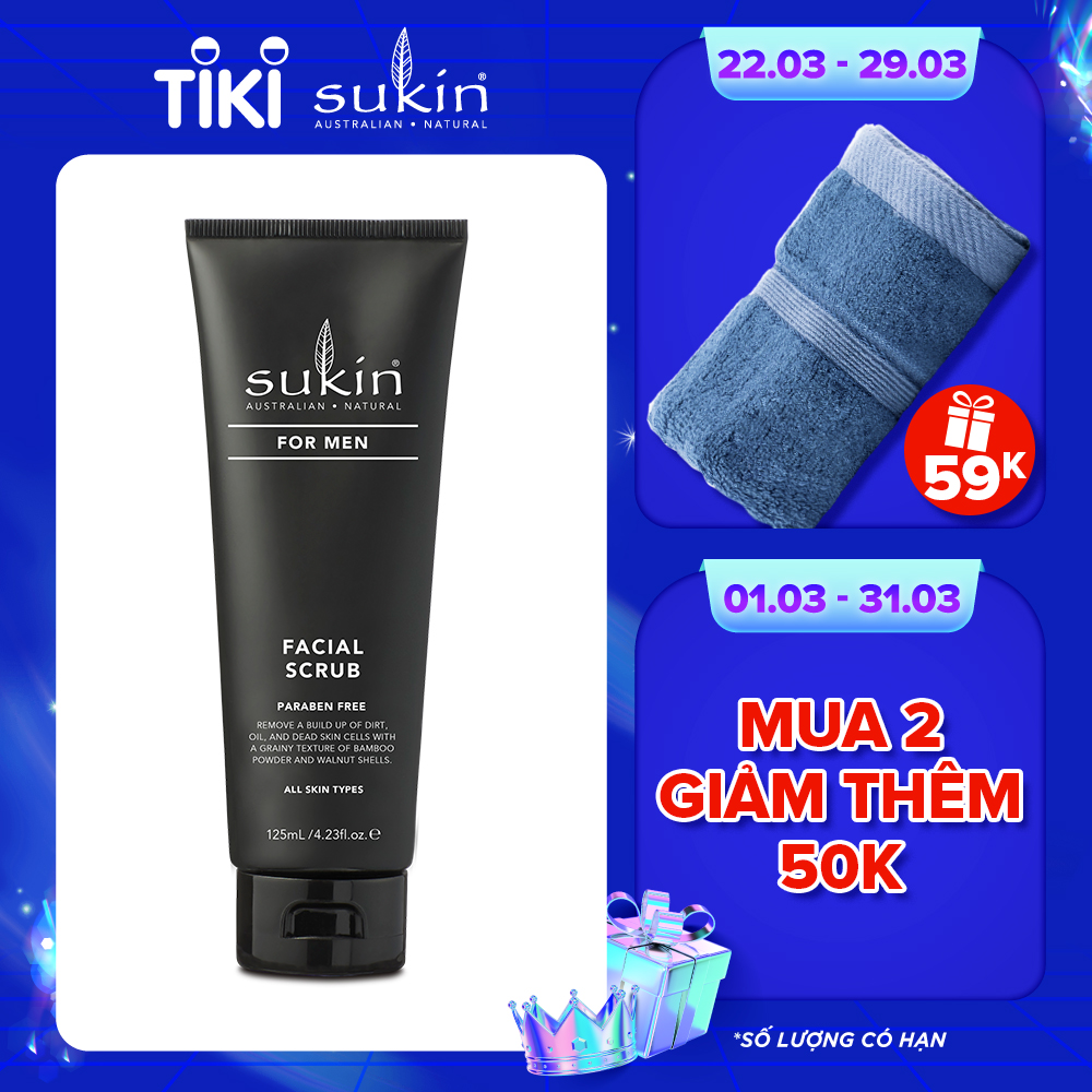 Kem tẩy tế bào chết dành cho nam Sukin For Men Facial Scrub 125ml