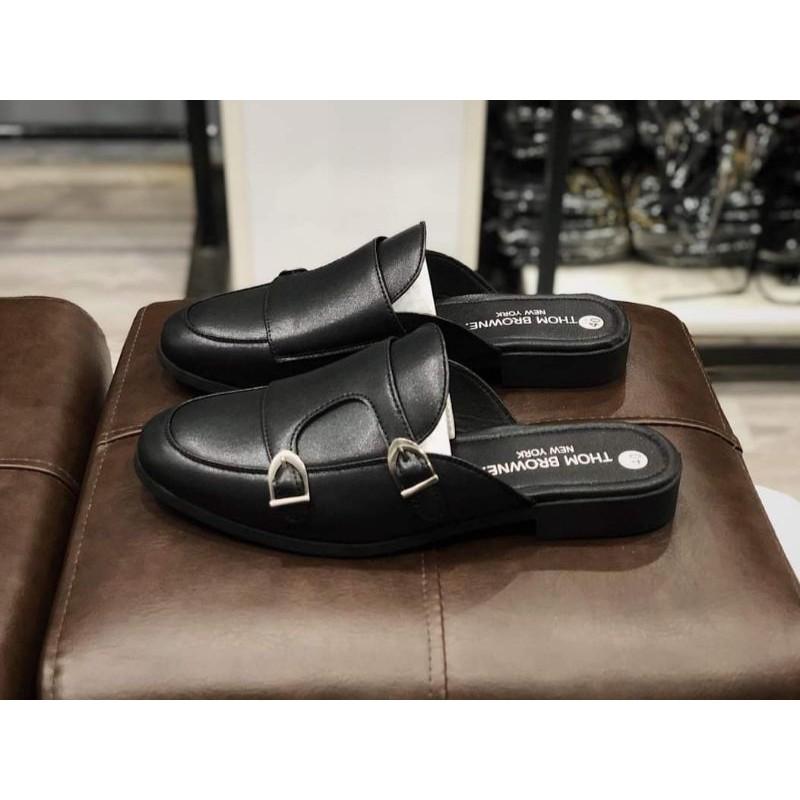 Giày sục nam da bò. Double Monk Strap Slipper