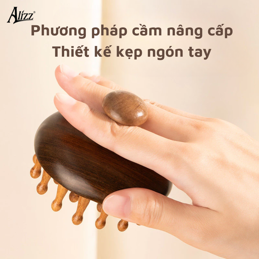 Lược gỗ đàn hương massage đầu giúp thư giãn và giảm hiệu quả nhanh chóng