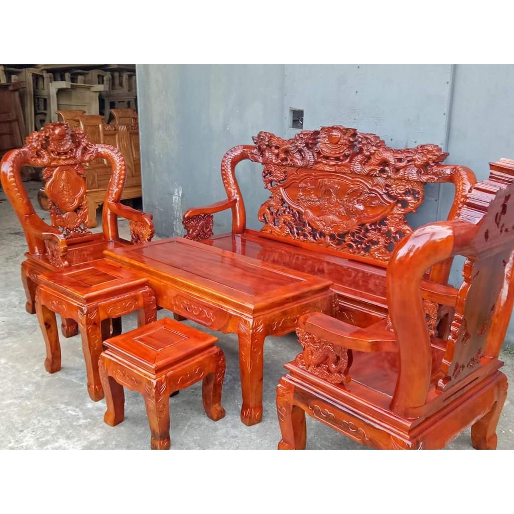 Bộ Bàn Ghế Rồng Đỉnh Gỗ Xà Cừ