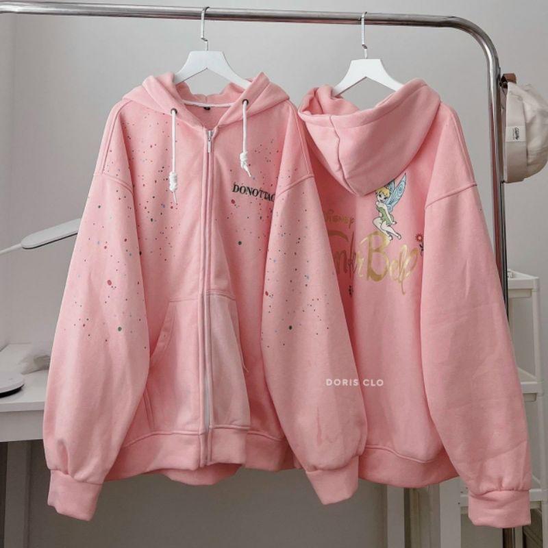 Hình ảnh Áo hoodie dây kéo nón to form rộng unisex nam nữ ,nỉ bông cao cấp in chữ ,hình phản quang,sơn loang màu mẫu mới cực đẹp