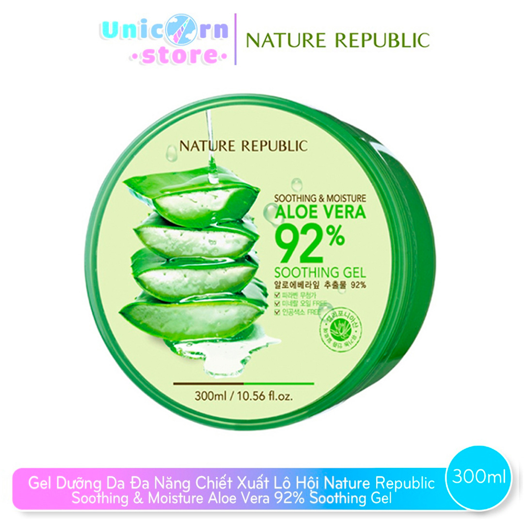 Gel Lô Hội Nature Republic Soothing & Moisture Aloe Vera 92% Soothing Gel (300ml)