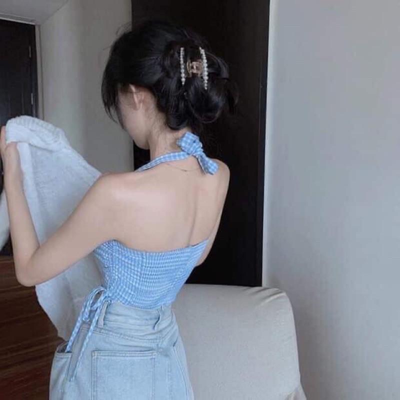 ÁO YẾM CỘT DÂY CARO ULZZANG