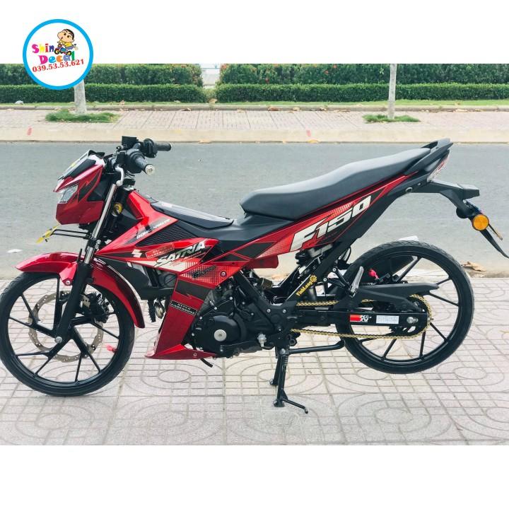 Tem rời satria fi chất liệu crom dán xe đỏ