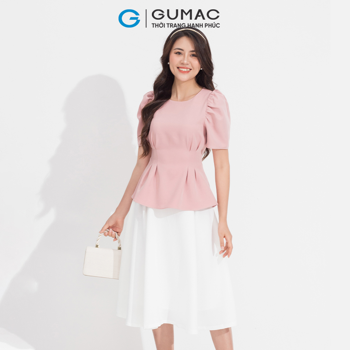 Áo peplum tay nhún GUMAC AD05082