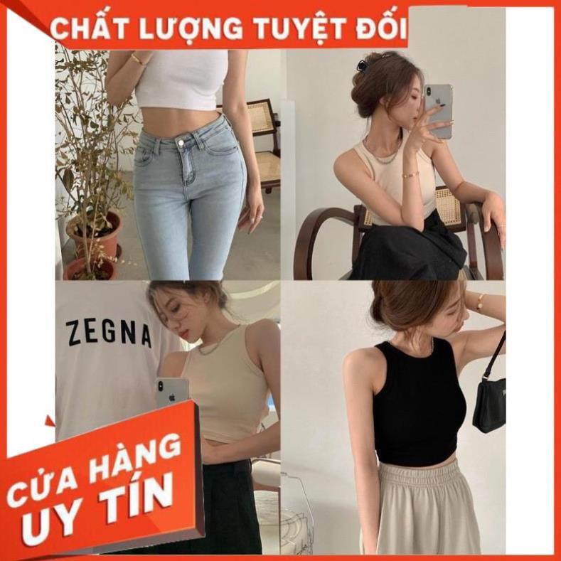 Áo Ba Lỗ Nữ Xuất Khẩu Dáng Croptop Cotton Tăm Siêu Mềm Mịn