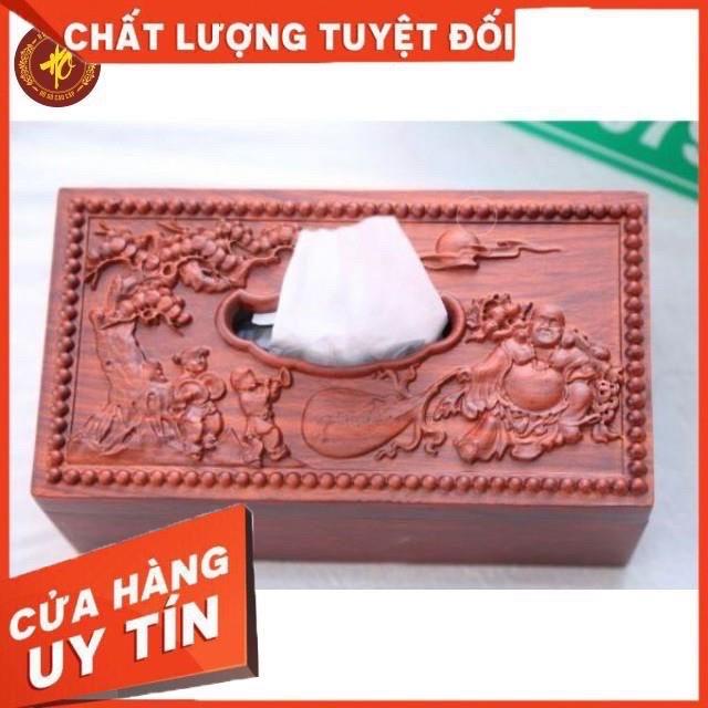 HỘP ĐỰNG GIẤY ĂN BẰNG GỖ HƯƠNG ĐỤC CỬU LONG LOẠI SIÊU VIP
