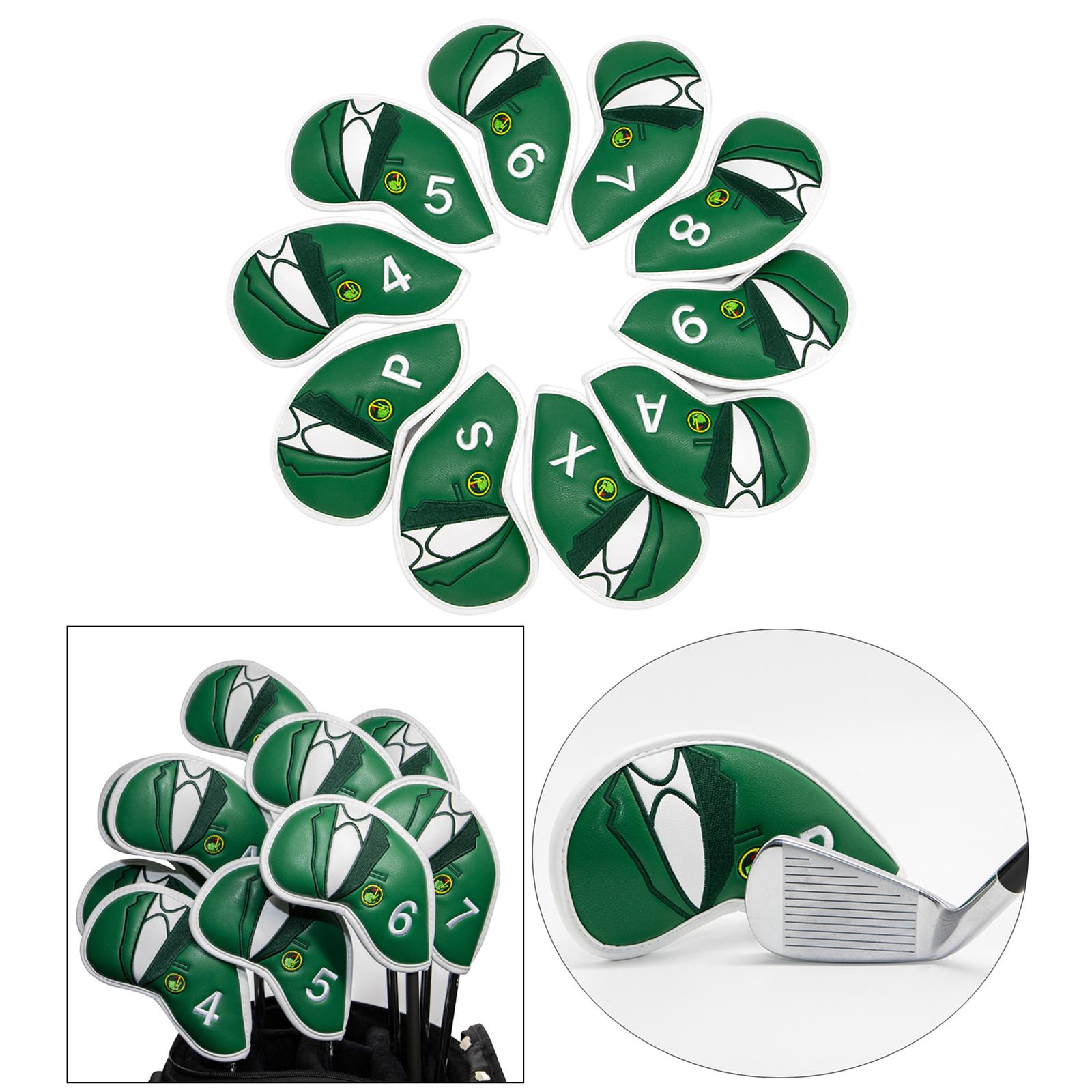 Leather Golf Iron Head Covers Set Headcovers Protector Accessories