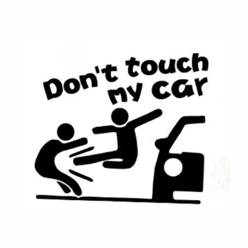 DON'T TOUCH MY CAR ĐÁ NHAU- Sticker transfer hình dán trang trí Xe hơi Ô tô size 12x14cm