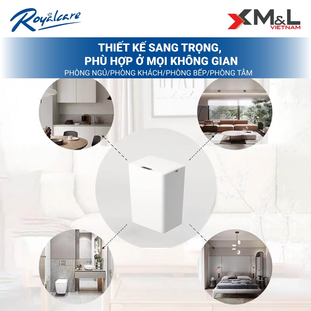 Thùng rác thông minh M&amp;L FH-2 - Thùng rác cảm ứng tự động phong cách Hàn Quốc bảo hành chính hãng