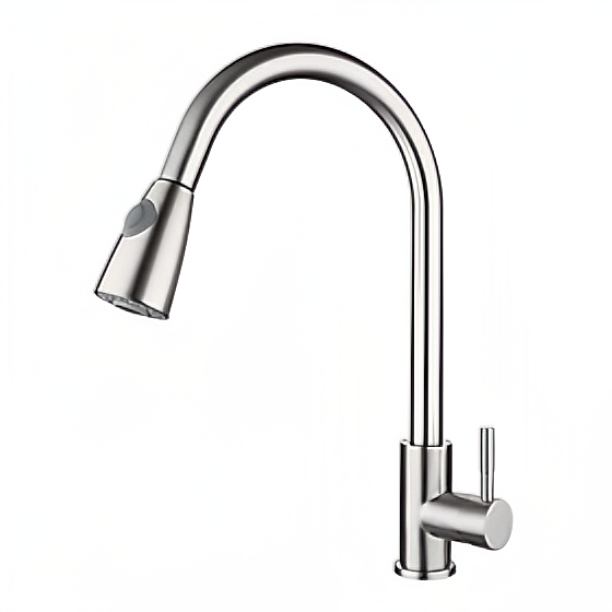 Vòi Rửa Chén Kg53 Nóng Lạnh Dây Rút Cao Cấp Inox304, Dùng Cho Mọi Bồn Rửa Chén Bát Nhà Bếp, Dây Rút Dễ Tiện Dụng , 2 Chế Độ Nước Kèm Dây Nóng Lạnh 40Cm - Hàng Chính Hãng - Inox 304