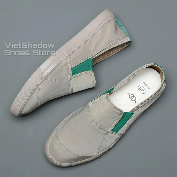 Slip on nam - Giày lười vải nam cao cấp BAODA - Vải polyester 3 màu đen, khaki, xanh nhạt - Mã 20037