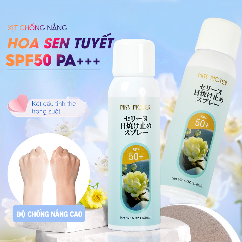 Xịt Chống Nắng Body Miss Moter Sunscreen Body Sen Tuyết Nhật Bản 150ml SPF5