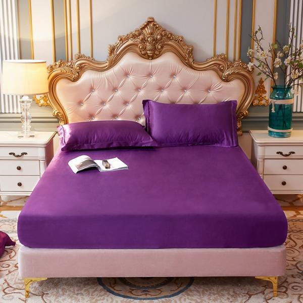 Trang Bị Bedsheet Lụa Satin Bọc Nệm Bộ Sabanas Satin Ga Giường Mềm Mịn Thoáng Mát Trang Bị Giường