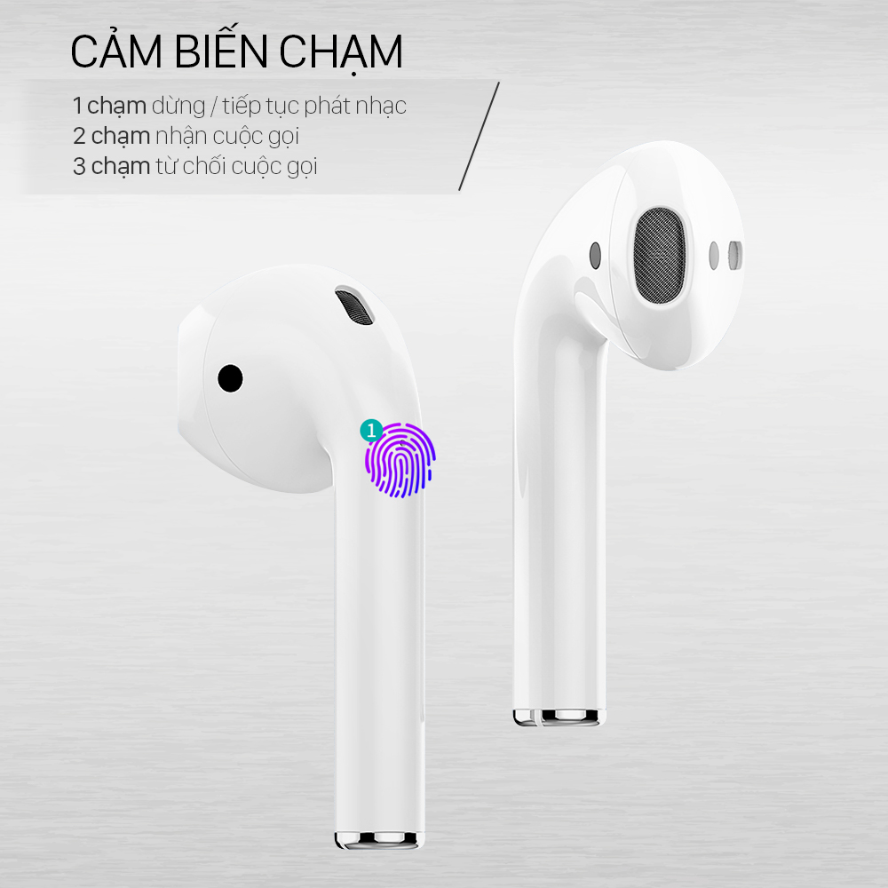 Tai nghe bluetooth JUYUPU BT100 V5.0 cao cấp TWS cảm biến vân tay tai nghe không dây nhét tai dành cho iPhone Samsung OPPO VIVO HUAWEI XIAOMI - HÀNG CHÍNH HÃNG