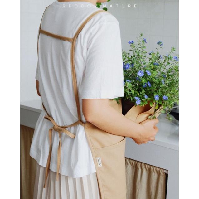 Tạp dề vải linen - tạp dề đơn giản . redboy nature