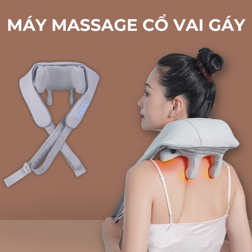 Máy massage cổ vai gáy hồng ngoại cao cấp 2023 chính hãng, massage đa năng toàn thân mô phỏng kỹ thuật massage số 8