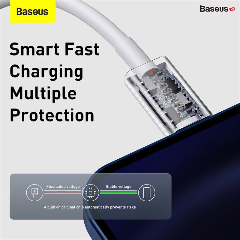 Cáp sạc nhanh siêu bền C to Lightning Baseus Superior Series PD 20W cho iPhone 12/11 Series (Type C to Lightning PD 20W/18W Fast charge &amp; 480Mbps Data, TPE Cable) - Hàng chính hãng