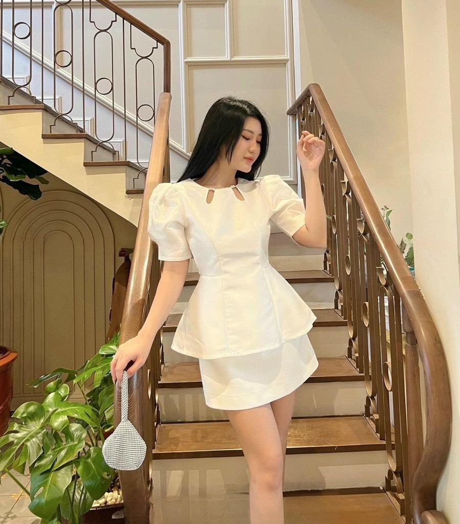 ÁO KHOÉT GIỌT NƯỚC ĐÍNH HẠT  14042