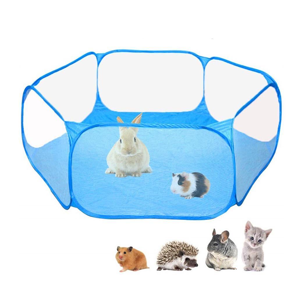 Set of 2 Small Pet Pen Cage f/ Hamster Rabbit Chinchilla Squirrel Black/Blue