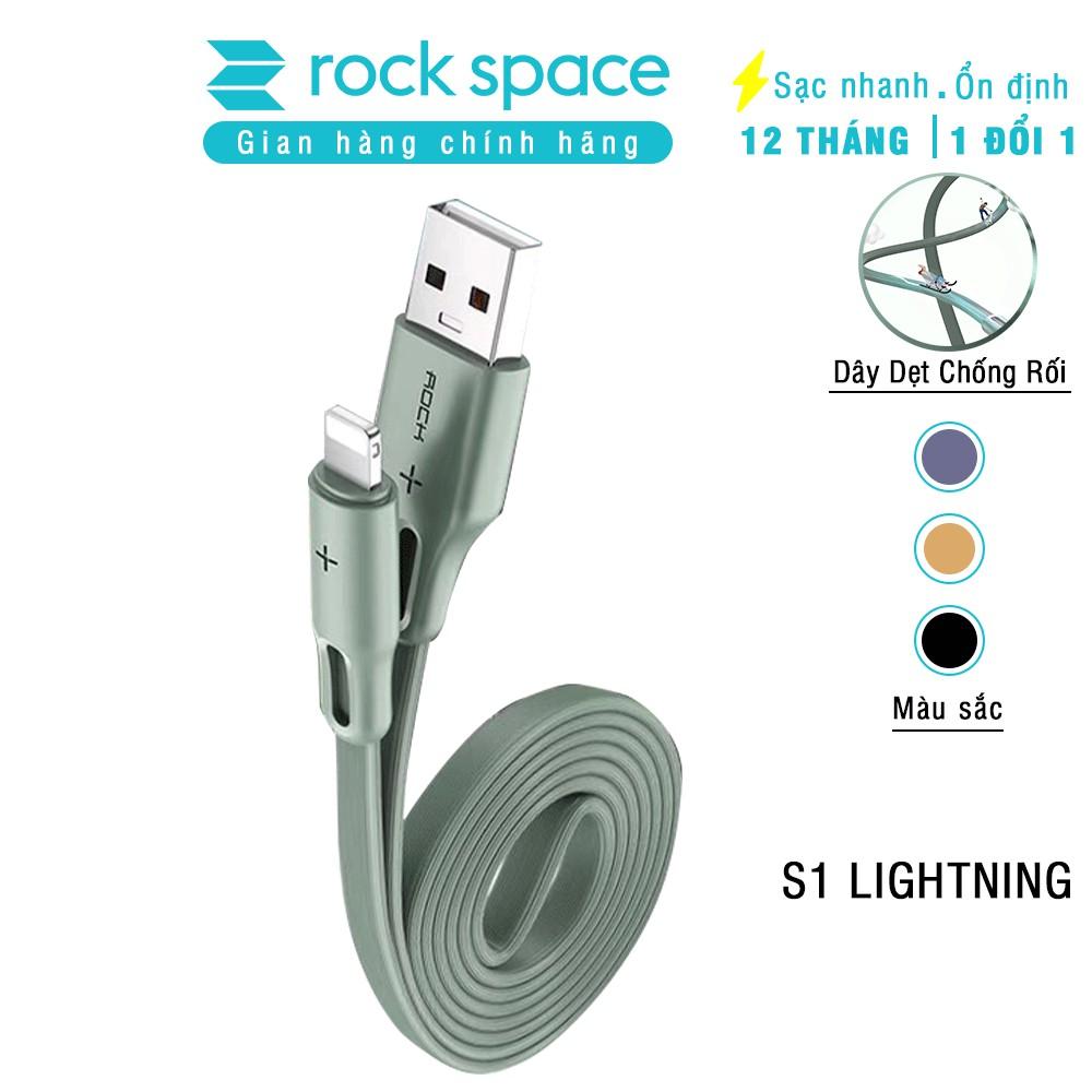 Dây Sạc Rockspace S1 dành cho IP loại tốt sạc nhanh không nóng máy dây dẹt độ dài 1m - Hàng chính hãng