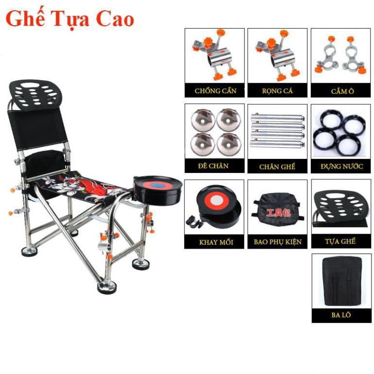 Ghế Câu Đài ghế câu cá địa hình full phụ kiện KK-10