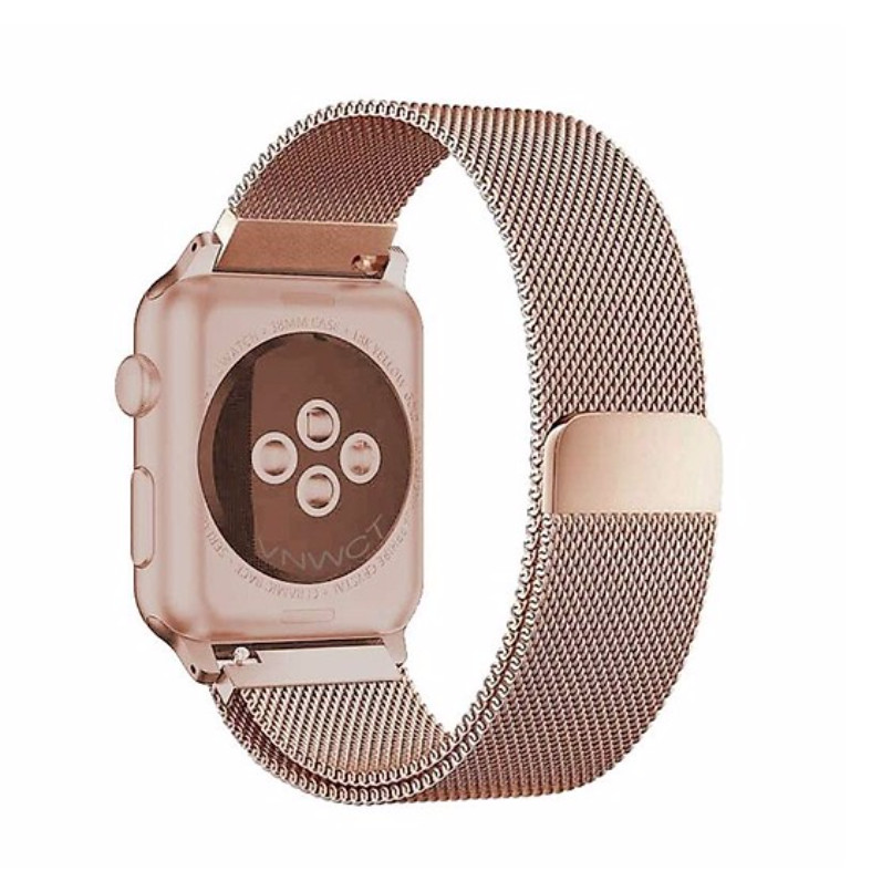 Dây đeo dành cho Apple Watch Milanese Loop màu vàng hồng cực hot