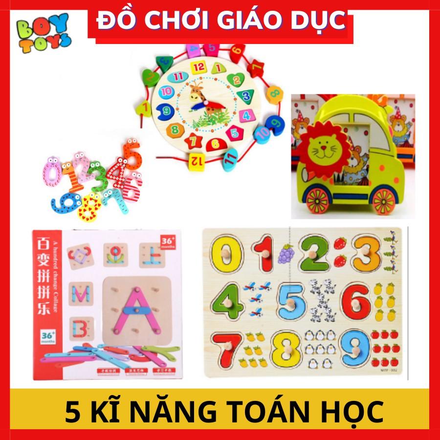 Combo đồ chơi giáo dục bằng gỗ cho bé phát triển kĩ năng toàn diện