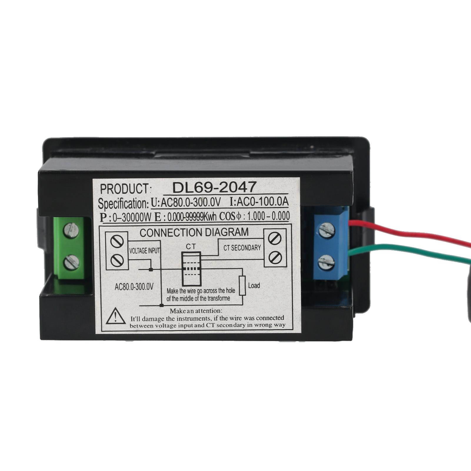 AC 80-300V Digital Voltmeter Ammeter Mini AC Digital Multimeter Current Voltage Active Power Electric Energy Power