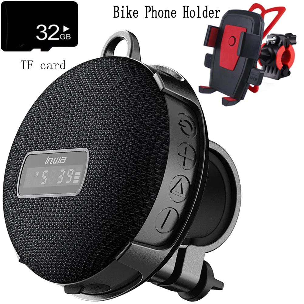Loa Bluetooth Caixa De Som Hộp âm thanh di động Âm nhạc Loa siêu trầm mini không dây Cột Bocina Bluetooth Baffle Xe đạp Xe đạp Âm thanh lớn Màu sắc: C Đen Giá đỡ 32GB