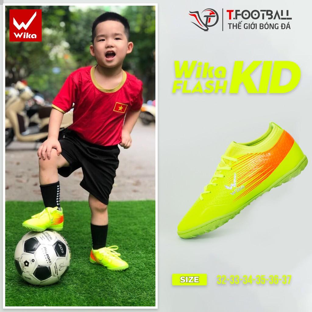 Giày Đá bóng Trẻ Em WIKA Flash KID Chính Hãng Da Phủ PU Cao Cấp Mềm Mại