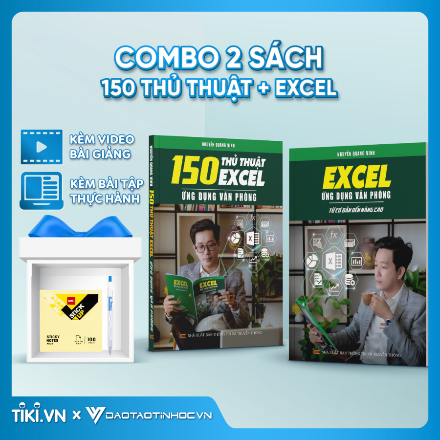 Combo 2 Sách Excel Và 150 Thủ Thuật Ứng Dụng Văn Phòng Từ Cơ Bản Đến Nâng Cao