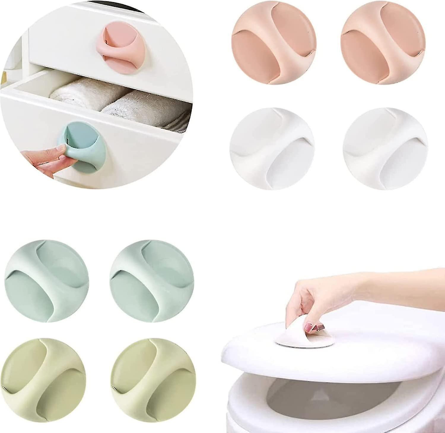 8 miếng Tay cầm kéo phụ trợ Tay cầm tròn tay cầm tự dính vào tay cầm cửa ngay lập tức