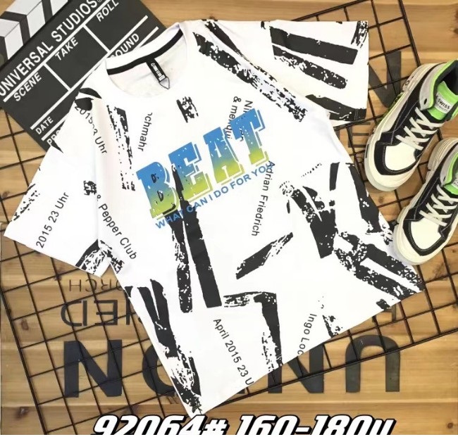 Áo cộc tay bé trai size đại 9-18 tuổi in chữ BEAT, Áo hè cho bé cao cấp vải cotton kiểu dáng thời trang