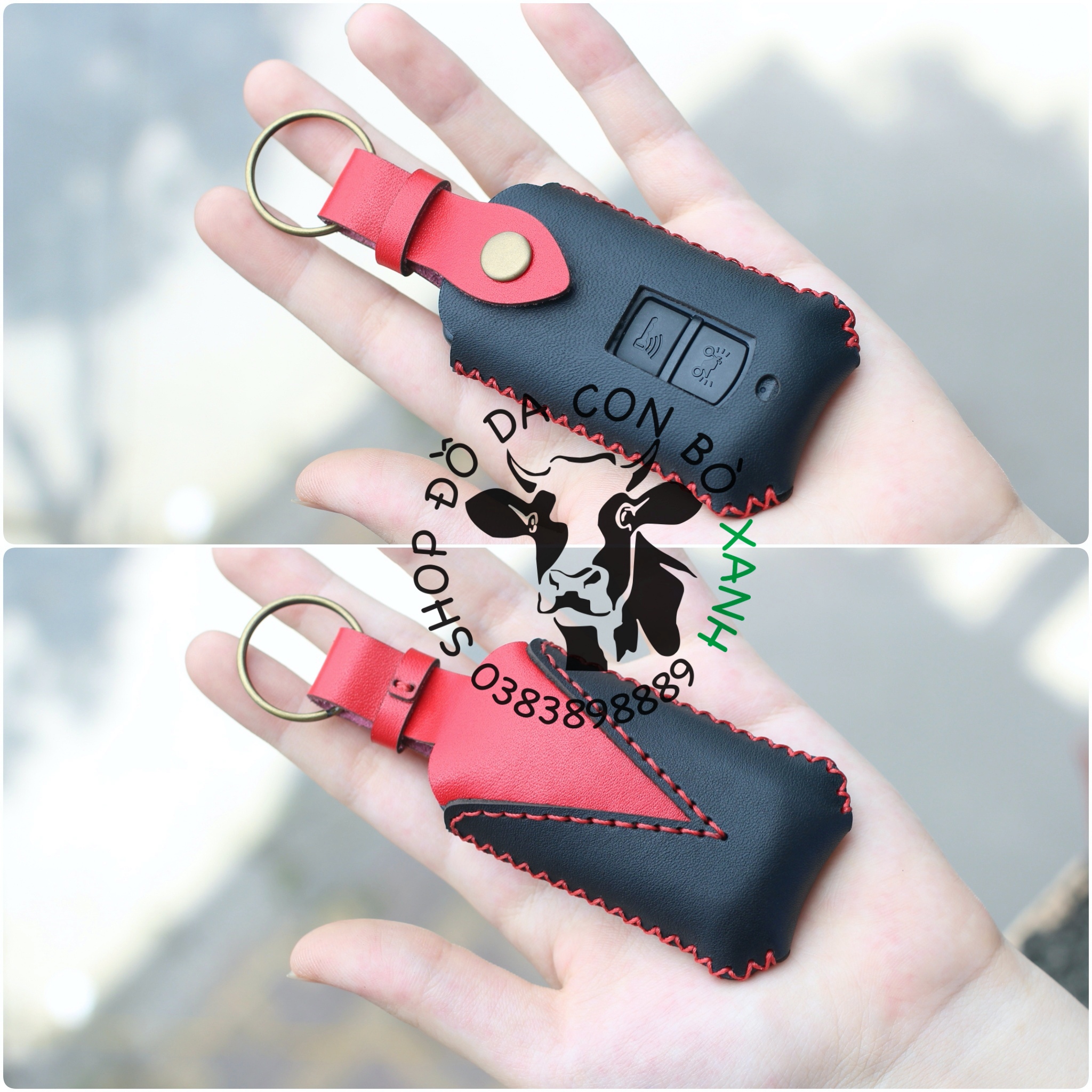 Bọc Da dành cho chìa Khóa Honda Lead, Air Blade, Vision, Vario handmade da thật