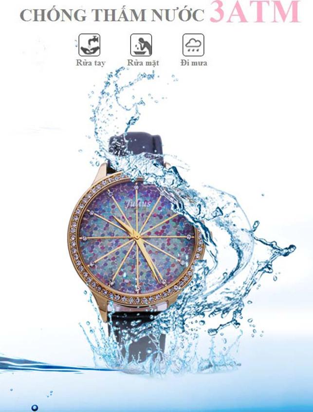 Đồng Hồ Nữ Julius Hàn Quốc JA-791D Dây Da Màu Đen