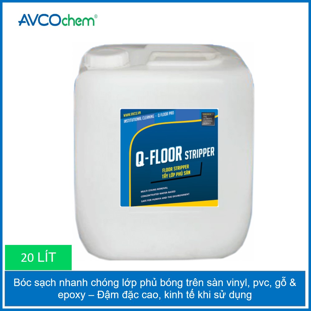 Chất Tẩy Phủ Bóng Sàn AVCOChem - Q-FLOOR STRIPPER - Siêu tiết kiệm - can 20 lít - Hàng chính hãng