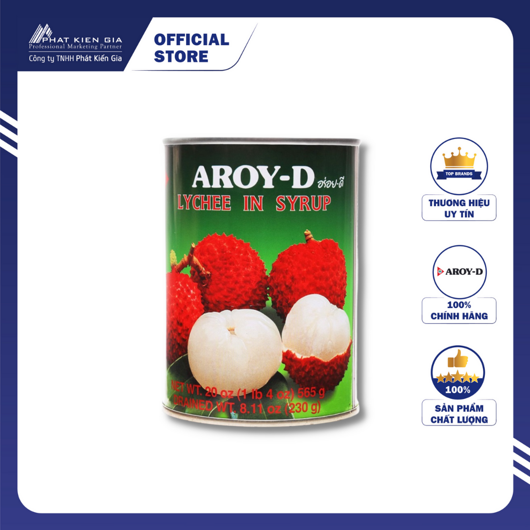 Trái Vải Ngâm Đường Aroy-D 565g (Thái Lan)