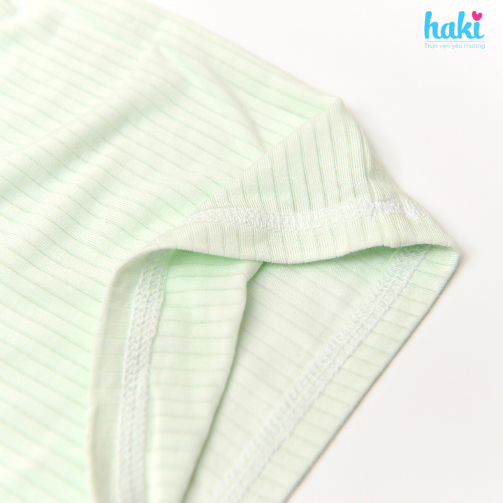 Bộ quần áo mùa hè cộc tay cài vai vải Modal cao cấp siêu mềm mịn cho bé, set sơ sinh cho bé từ 3 tháng - 3 tuổi chất liệu gỗ sồi xuất khẩu HAKI BM015 (4-15kg), quần áo hè cho bé trai bé gái