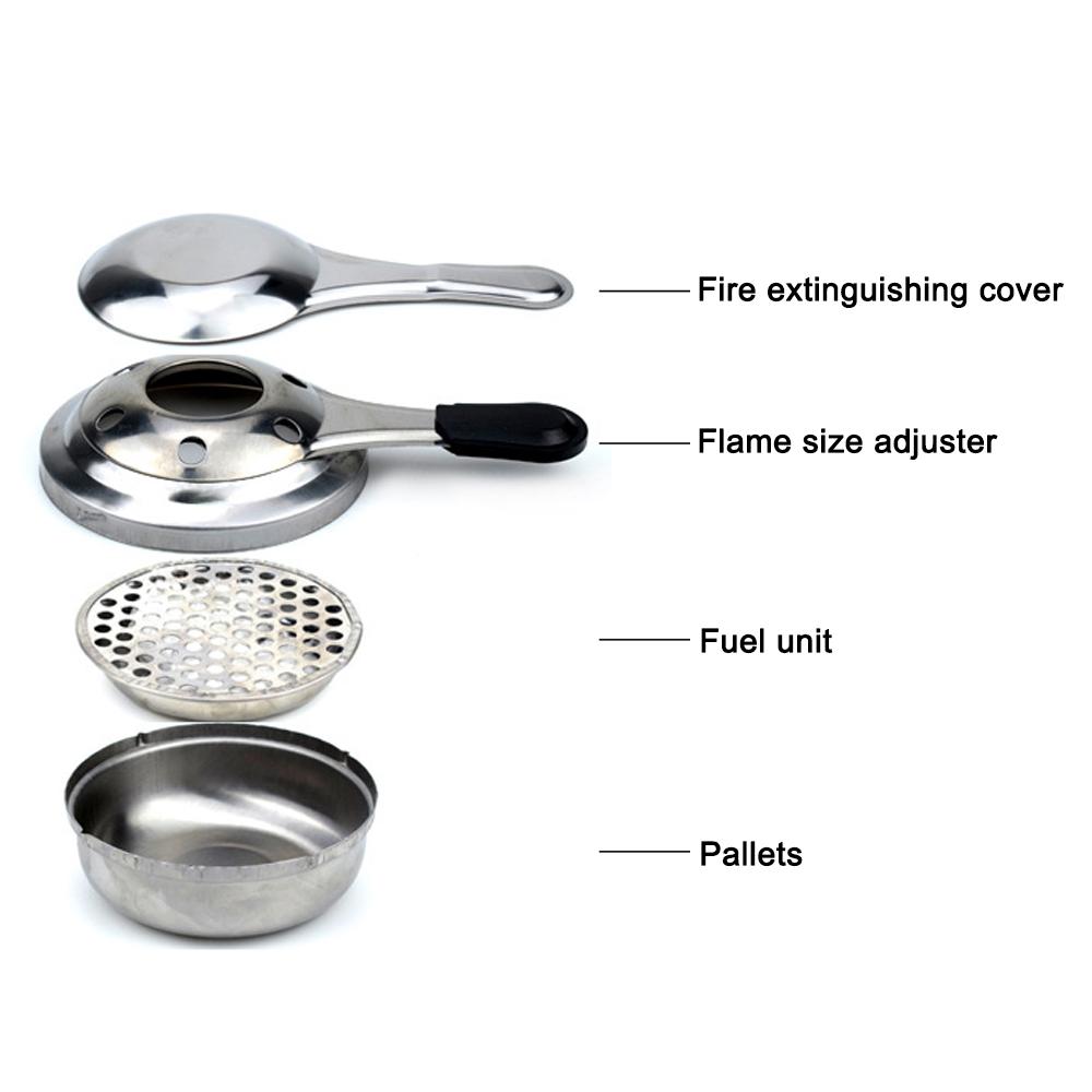 Stainless Steel Camping Alcohol Stoves Portable Picnic BBQ Furnace Cheese Hotpot Alcohol Stoves Outdoor Cooking Furnace Household Cheese Stoves